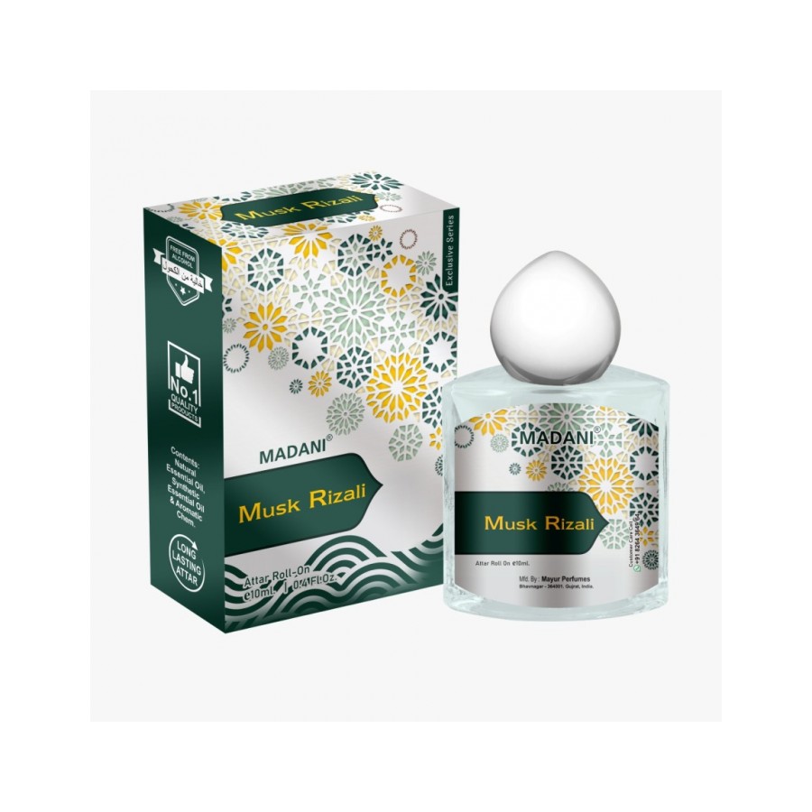 Madani Musk Rizali Pure Luxurious Unisex Attar Roll On 10 ML