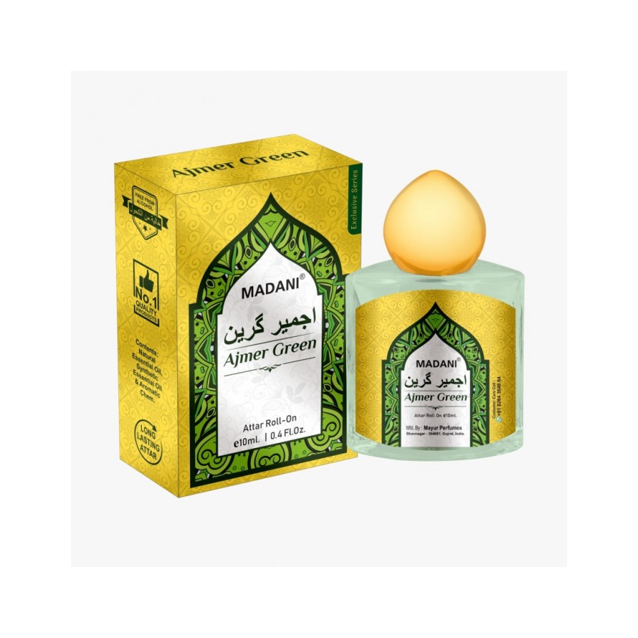 Madani Ajmer Green Long Lasting 10 Ml Floral Attar 